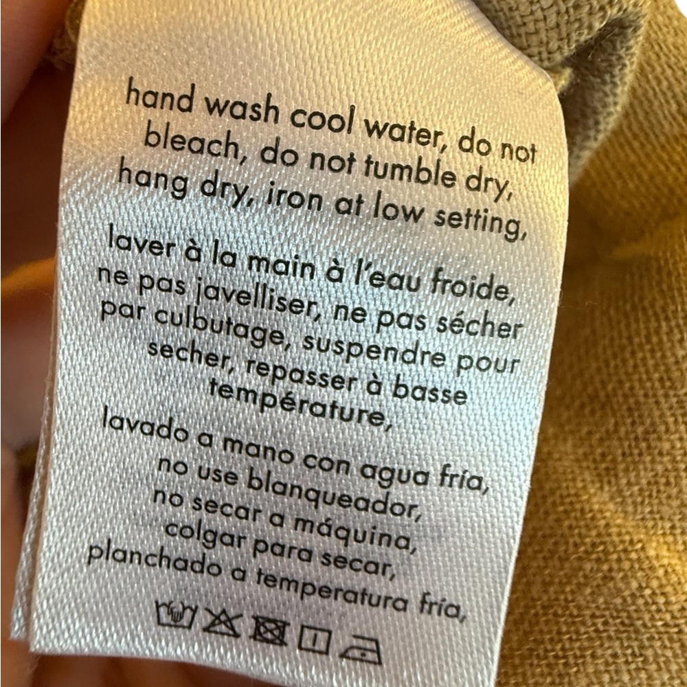 WeWoreWhat Revolve Tan Linen Blend A-Line Midi Strapless in SAFARI Pockets! Med - Picture 13 of 16